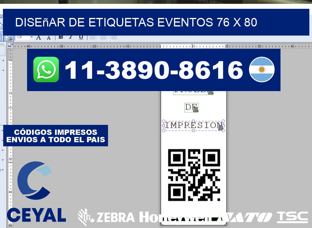 diseñar de etiquetas eventos 76 x 80