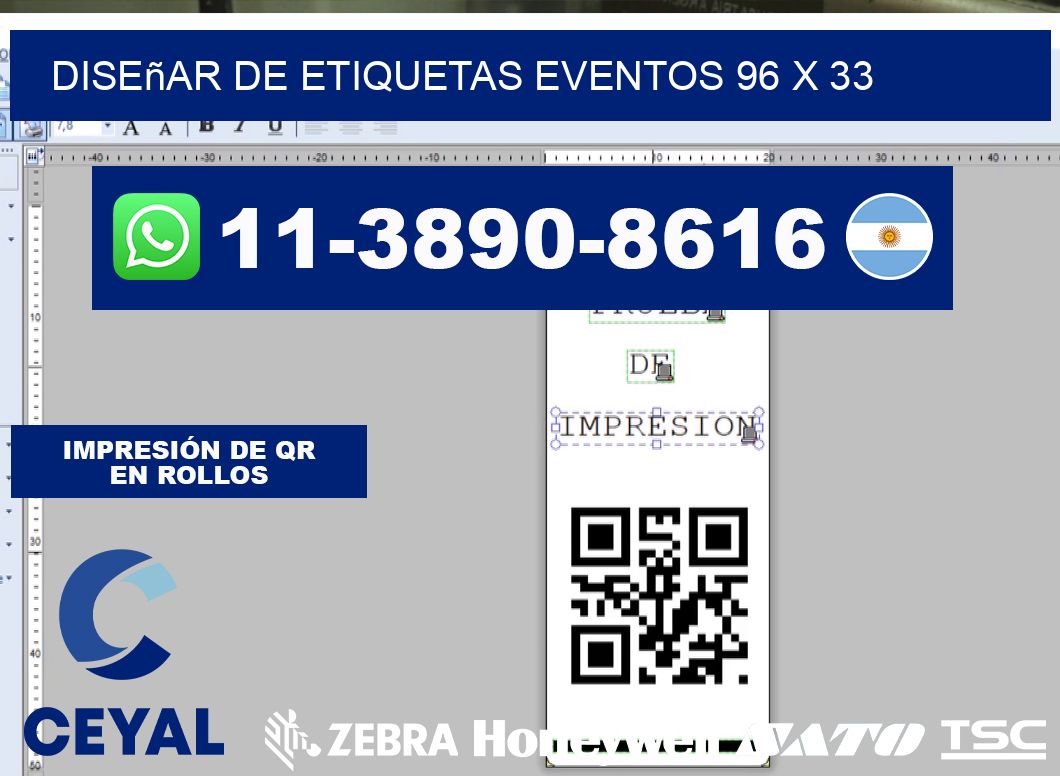 diseñar de etiquetas eventos 96 x 33