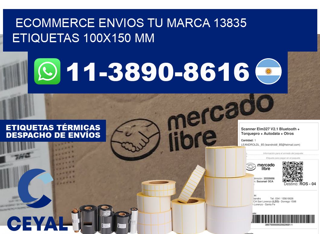 ecommerce envios tu marca 13835  etiquetas 100x150 mm