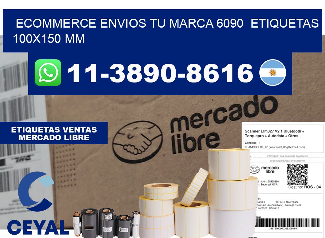 ecommerce envios tu marca 6090  etiquetas 100x150 mm