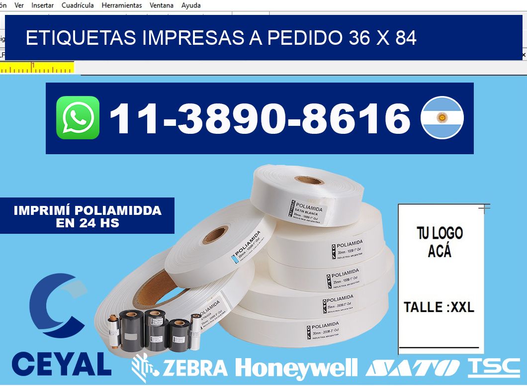 etiquetas impresas a pedido 36 x 84