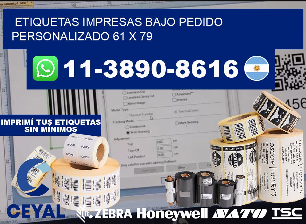 etiquetas impresas bajo pedido personalizado 61 x 79