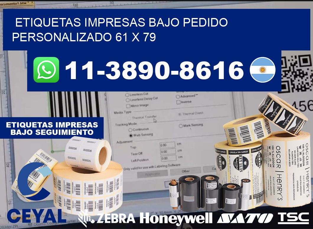 etiquetas impresas bajo pedido personalizado 61 x 79