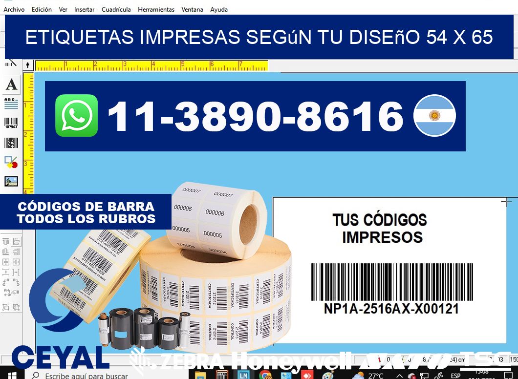 etiquetas impresas según tu diseño 54 x 65
