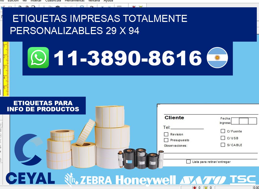 etiquetas impresas totalmente personalizables 29 x 94