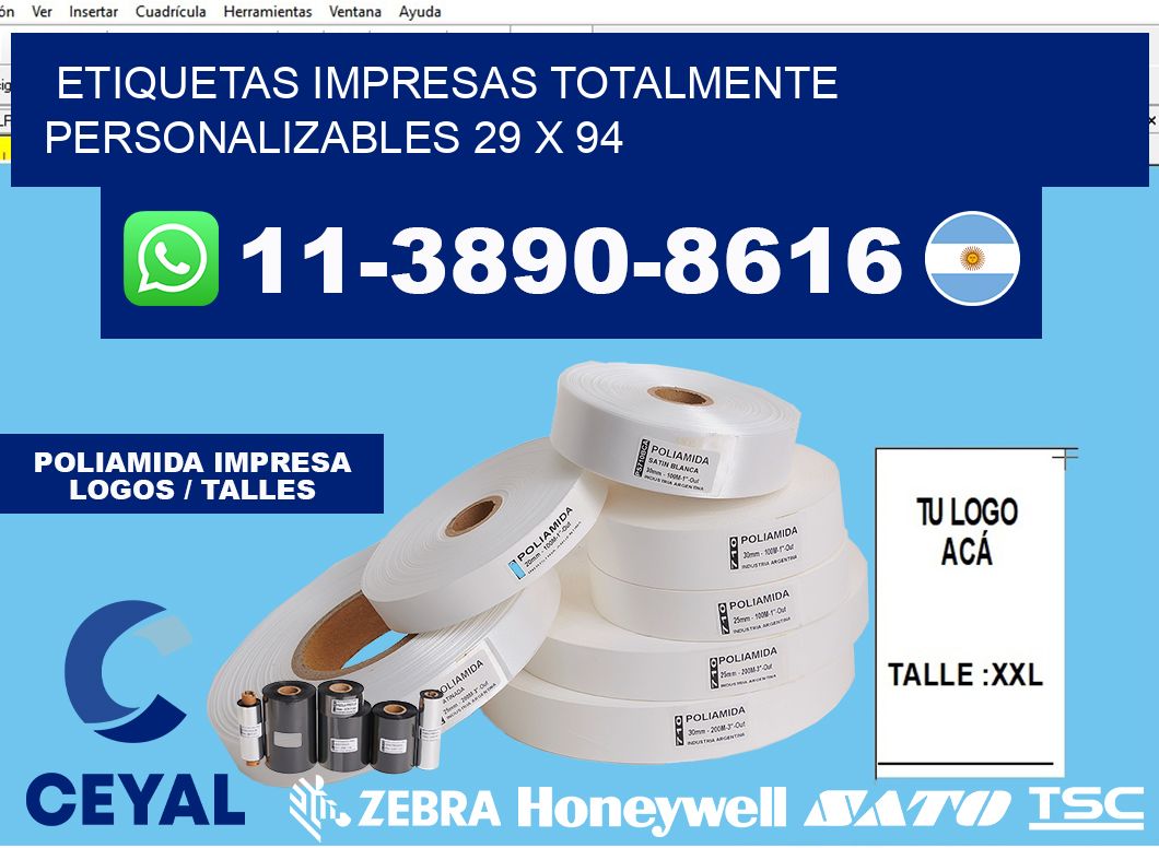 etiquetas impresas totalmente personalizables 29 x 94