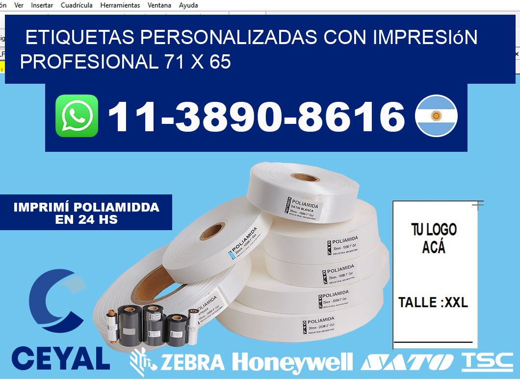 etiquetas personalizadas con impresión profesional 71 x 65