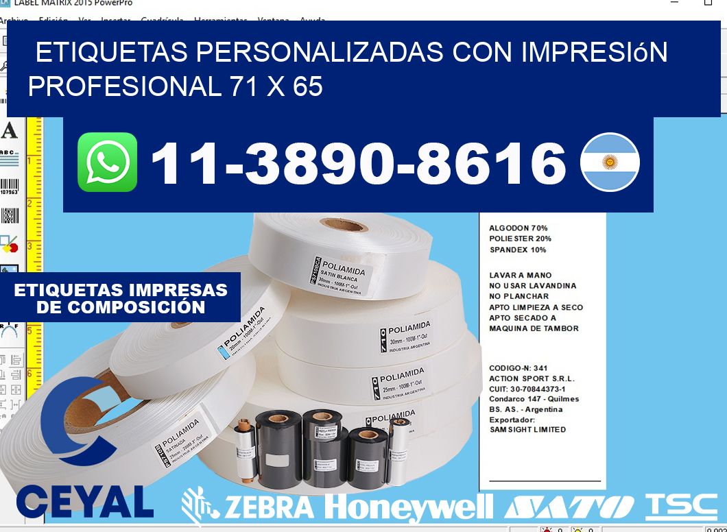 etiquetas personalizadas con impresión profesional 71 x 65