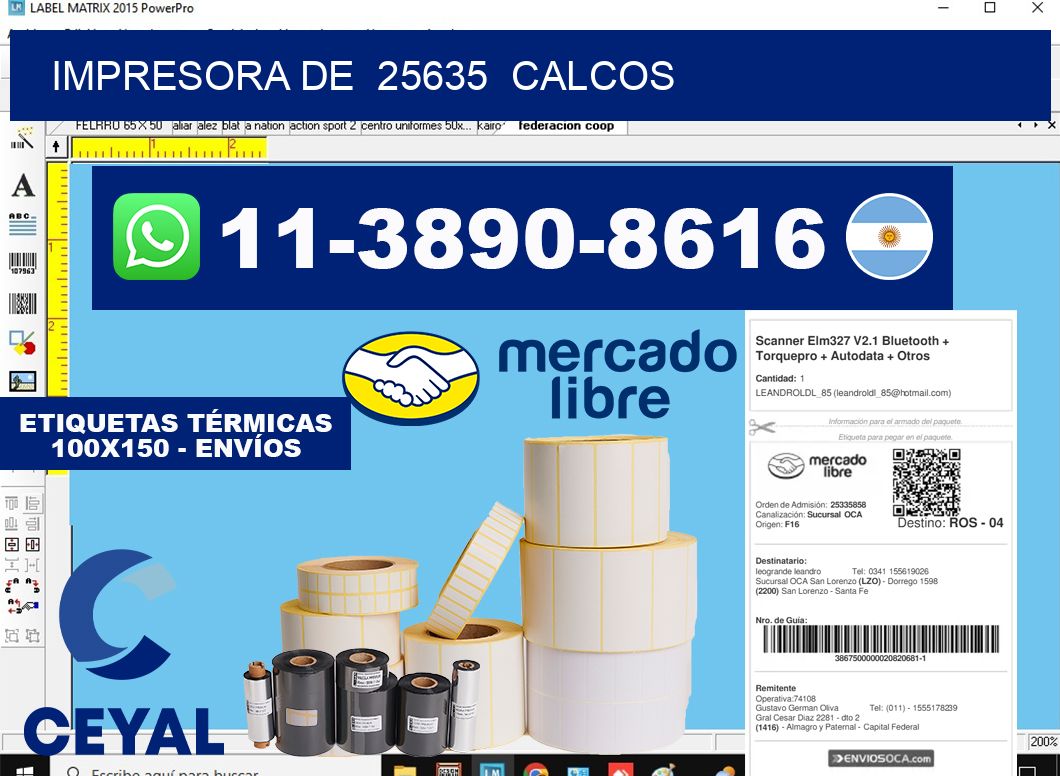 impresora de 25635 calcos
