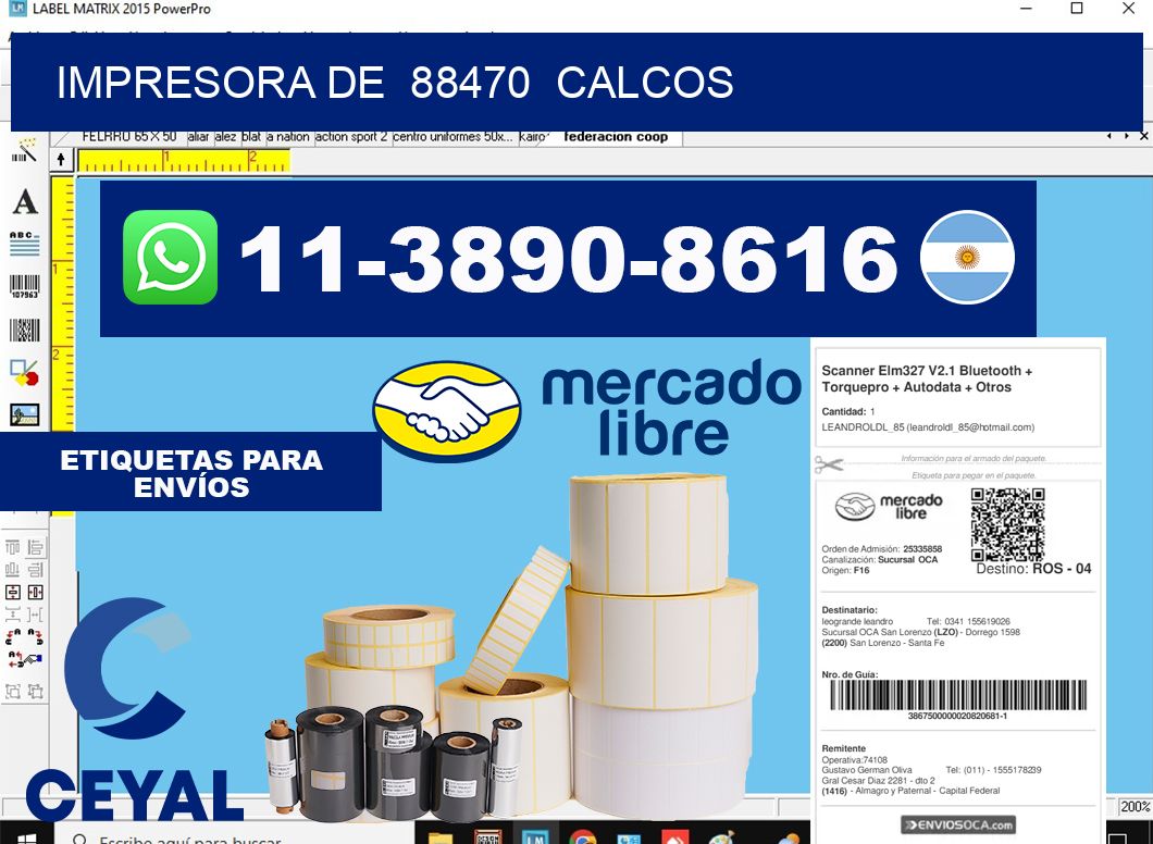 impresora de  88470  calcos