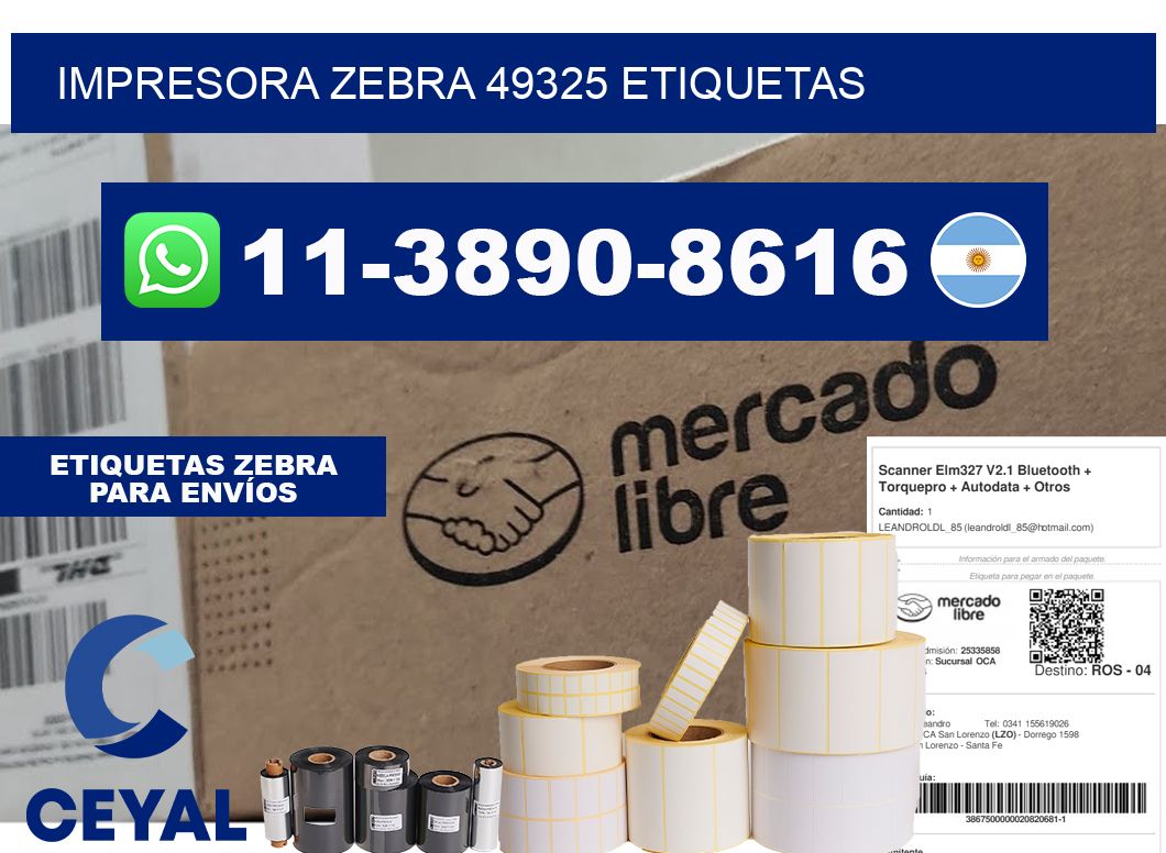 impresora zebra 49325 etiquetas