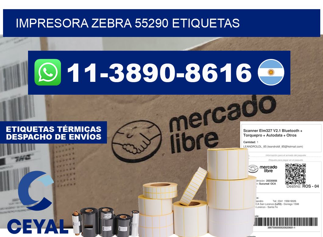 impresora zebra 55290 etiquetas