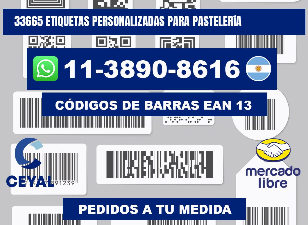 33665 etiquetas personalizadas para pastelería