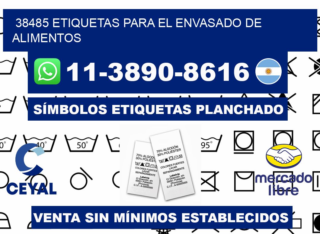 38485 etiquetas para el envasado de alimentos