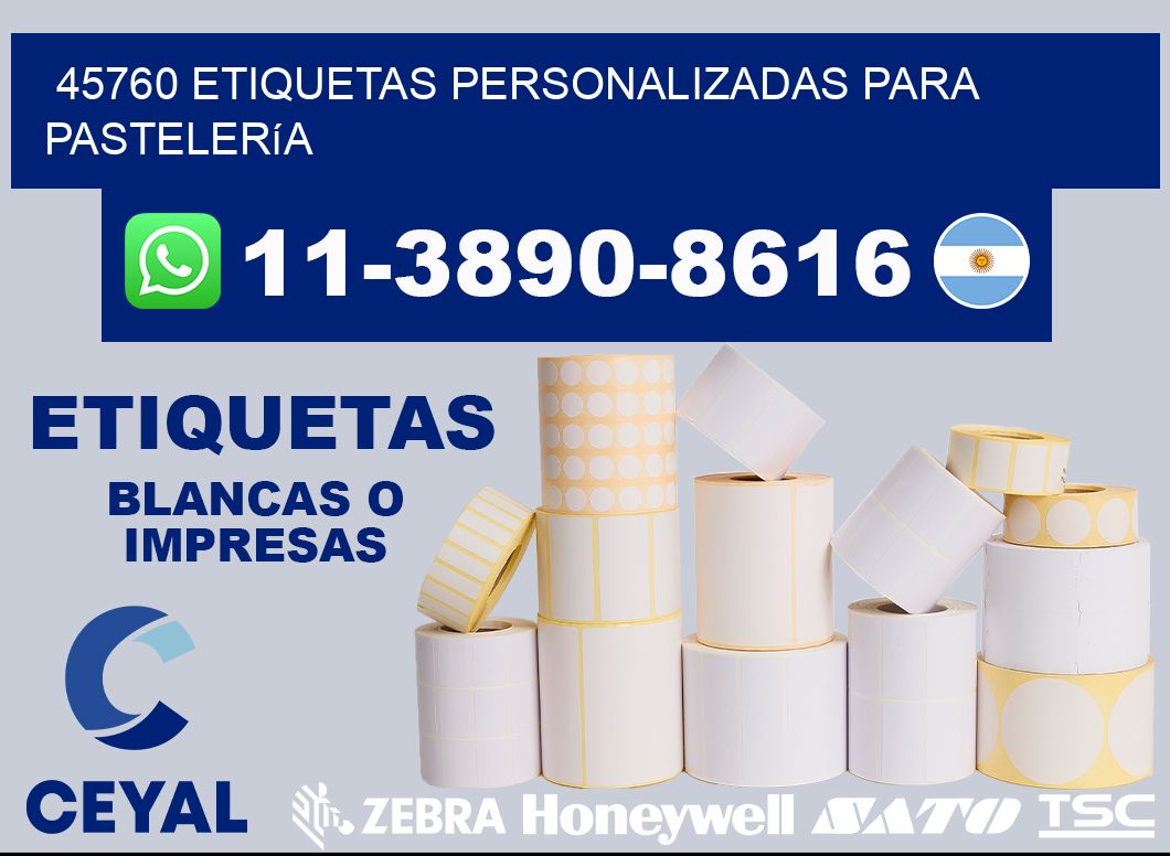 45760 etiquetas personalizadas para pastelería