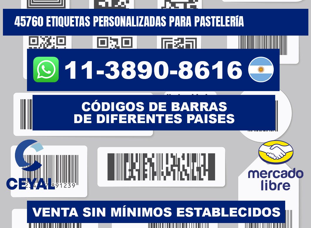 45760 etiquetas personalizadas para pastelería