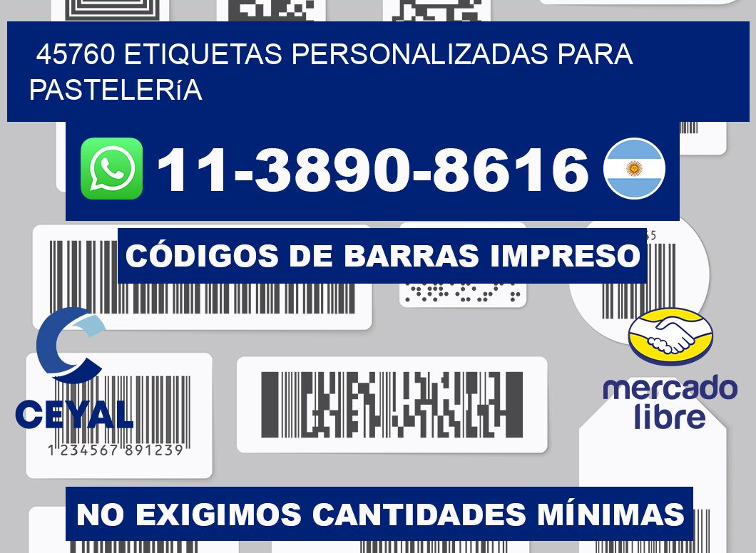 45760 etiquetas personalizadas para pastelería