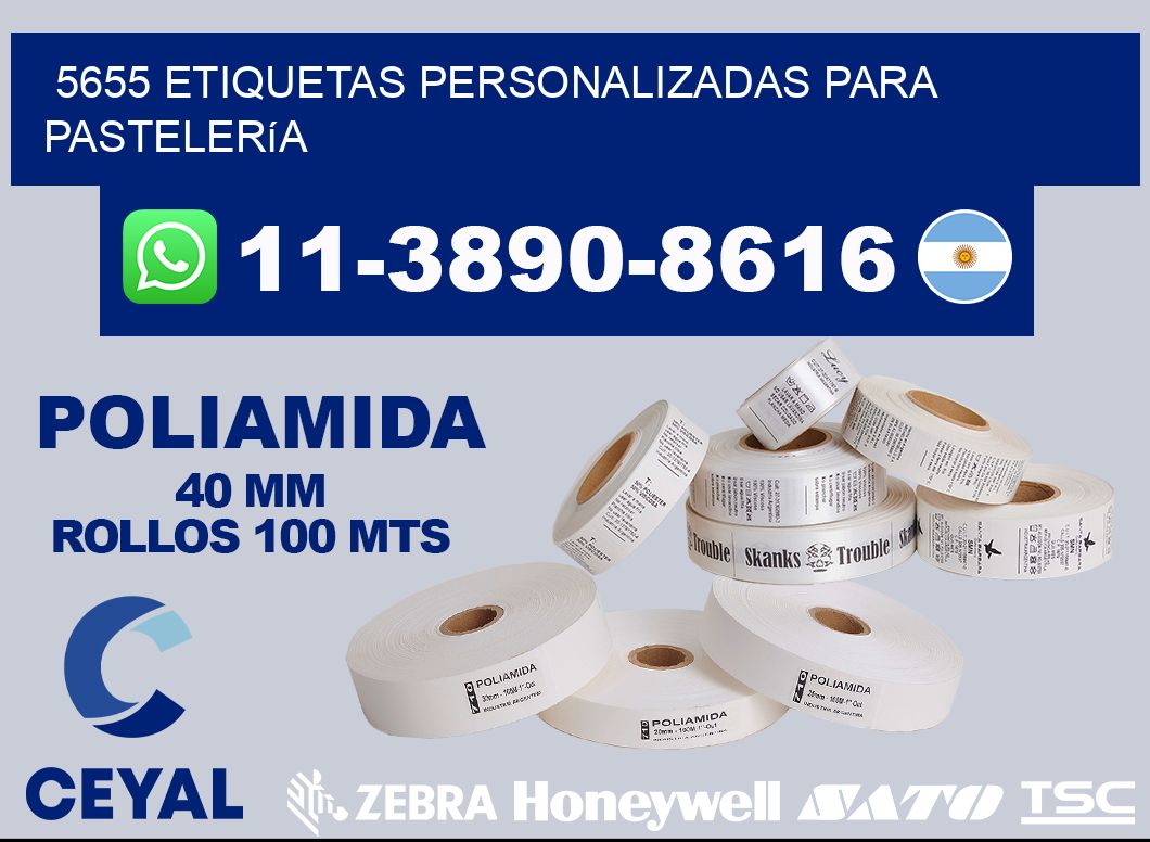 5655 etiquetas personalizadas para pastelería