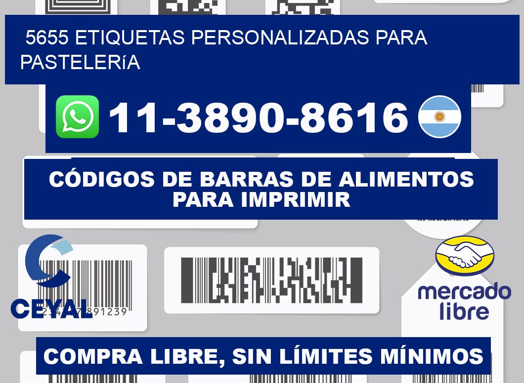 5655 etiquetas personalizadas para pastelería