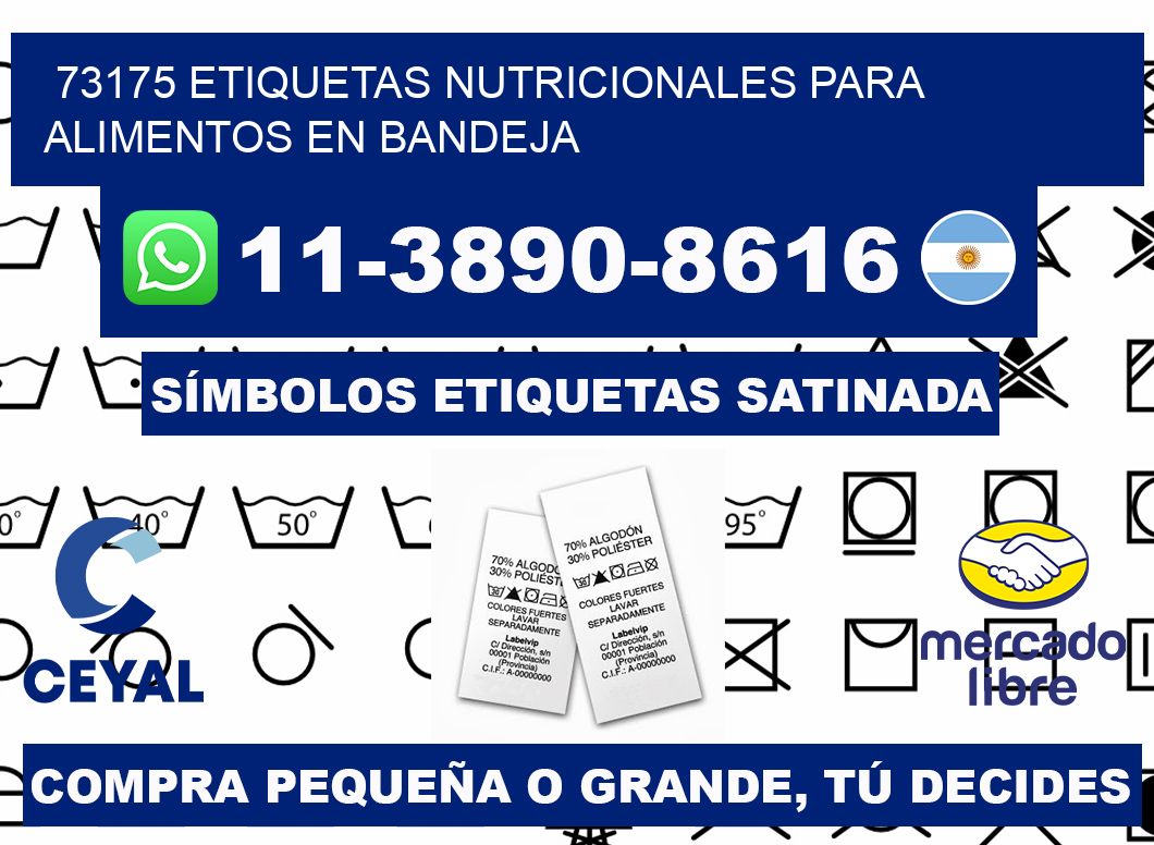 73175 etiquetas nutricionales para alimentos en bandeja