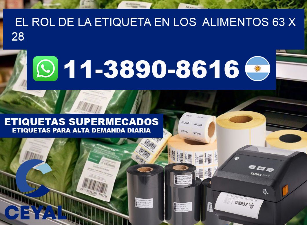 El rol de la etiqueta en los  alimentos 63 x 28