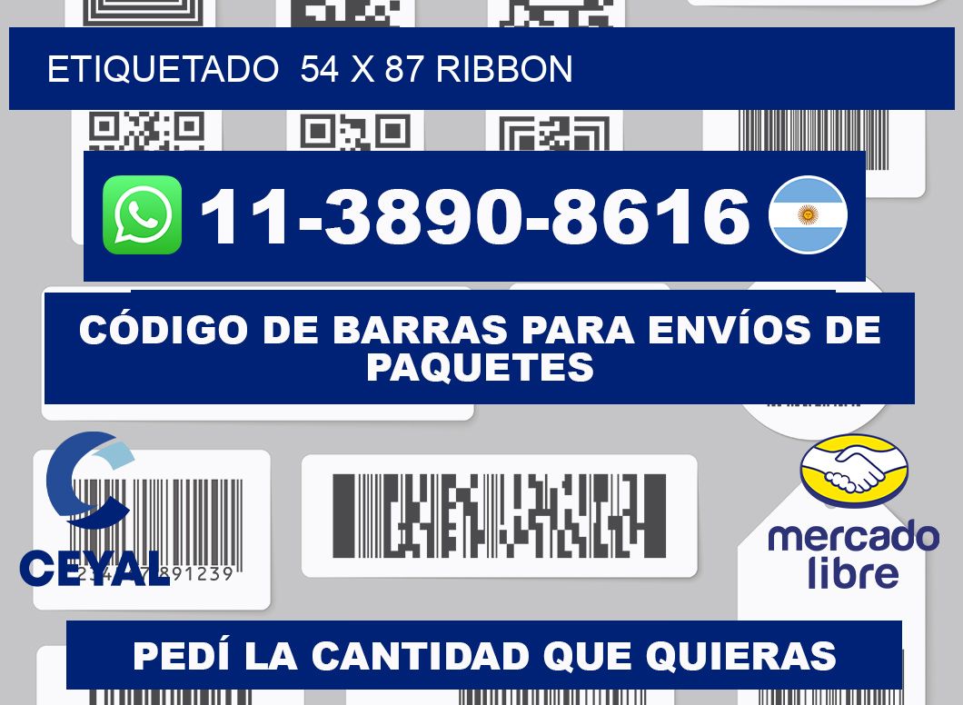 Etiquetado 54 x 87 ribbon