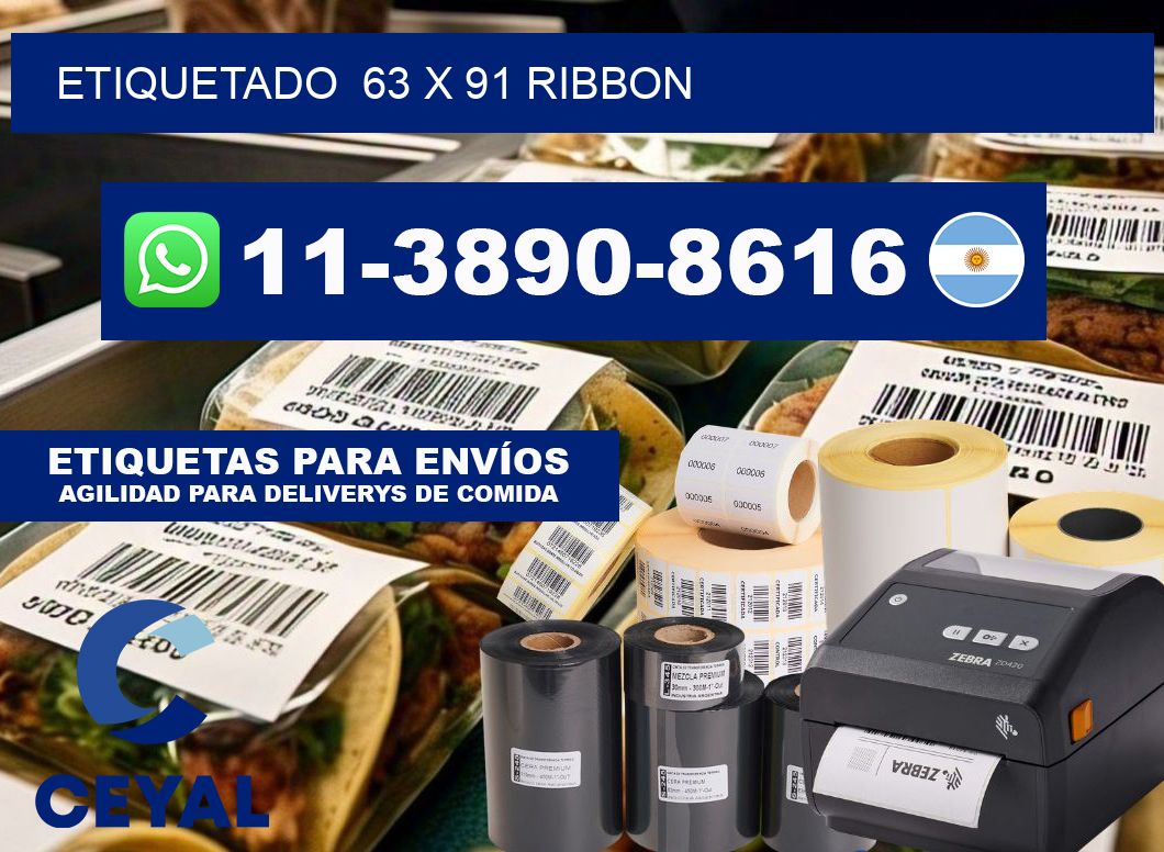 Etiquetado 63 x 91 ribbon