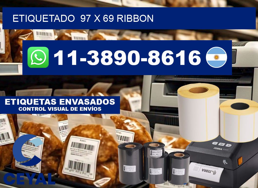 Etiquetado 97 x 69 ribbon