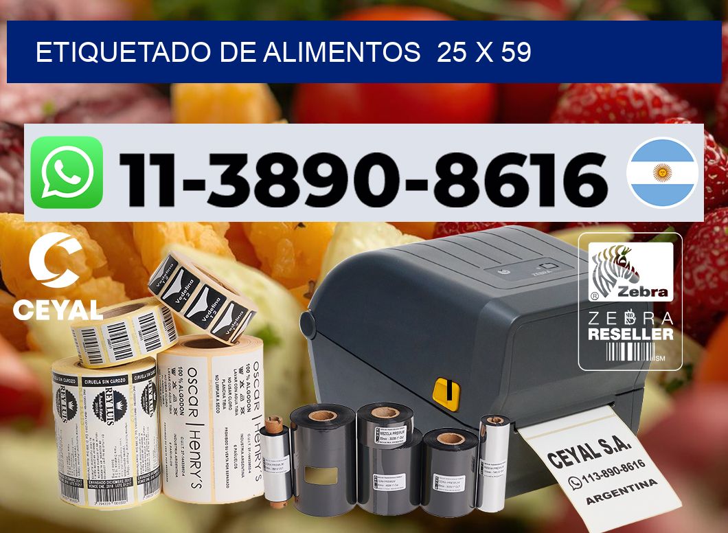 Etiquetado de alimentos  25 x 59