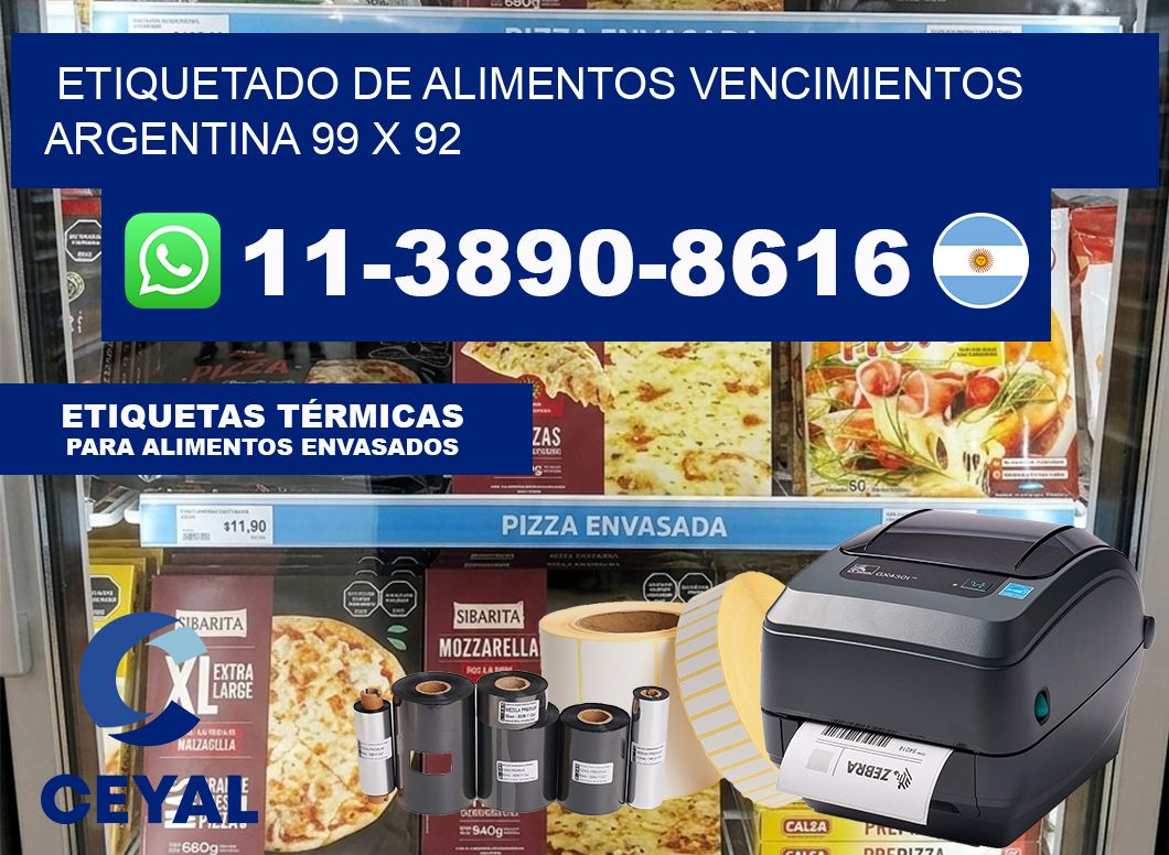 Etiquetado de alimentos vencimientos Argentina 99 x 92