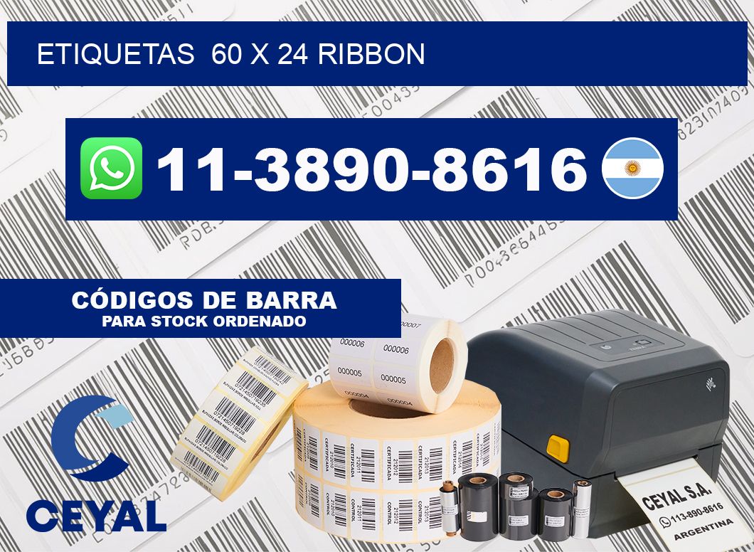Etiquetas  60 x 24 ribbon
