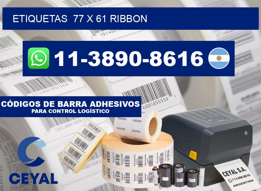 Etiquetas  77 x 61 ribbon