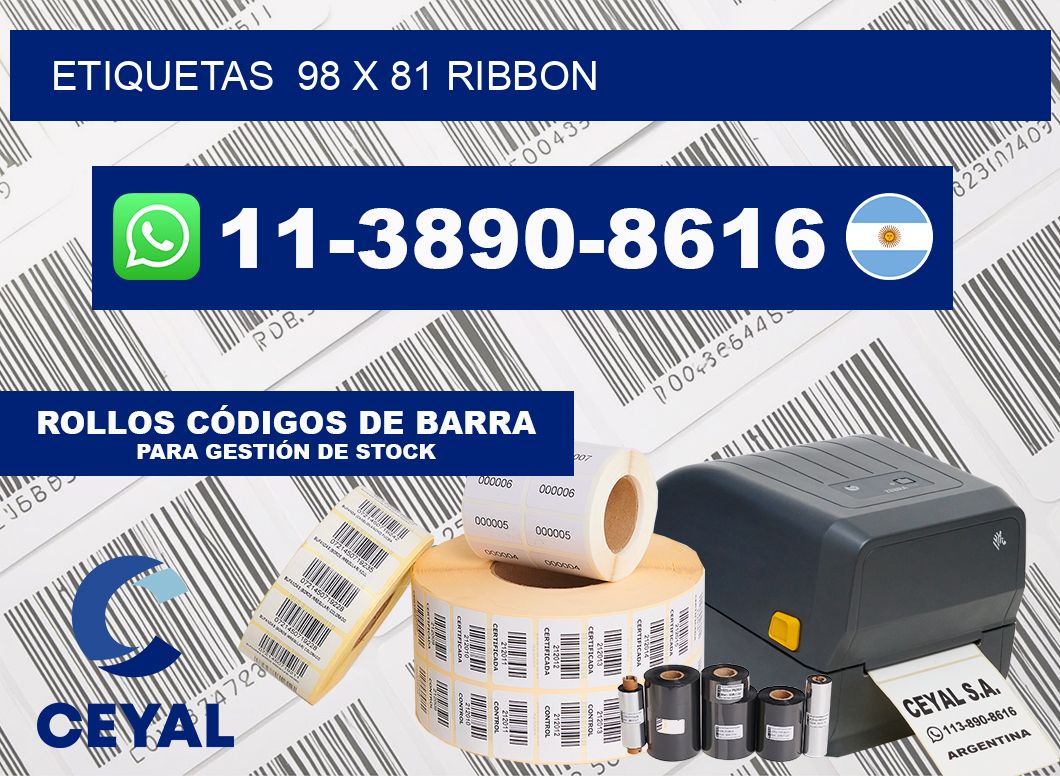 Etiquetas  98 x 81 ribbon