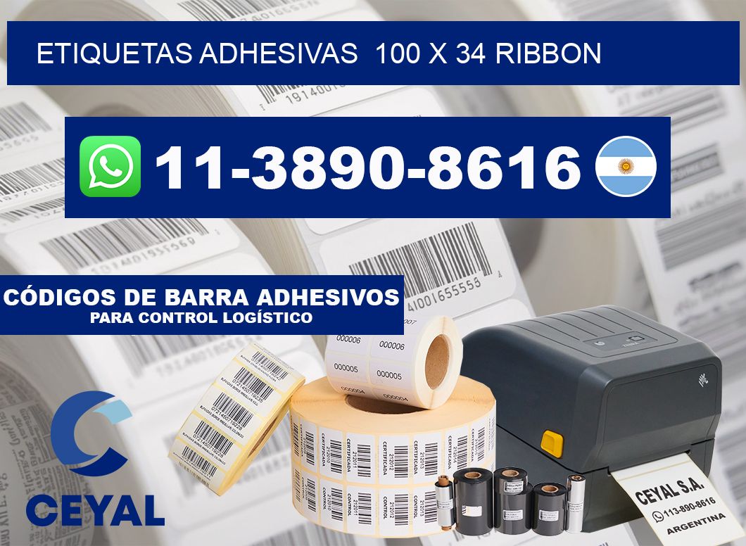 Etiquetas adhesivas  100 x 34 ribbon