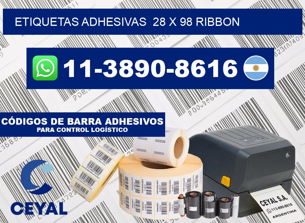 Etiquetas adhesivas  28 x 98 ribbon
