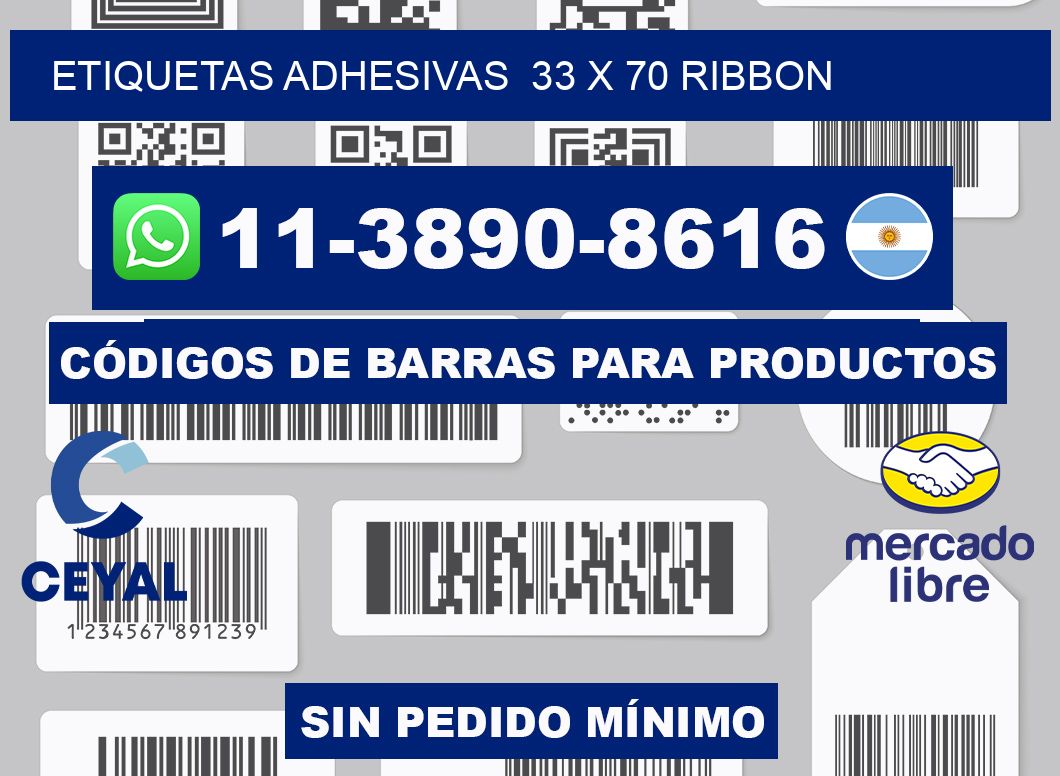 Etiquetas adhesivas  33 x 70 ribbon
