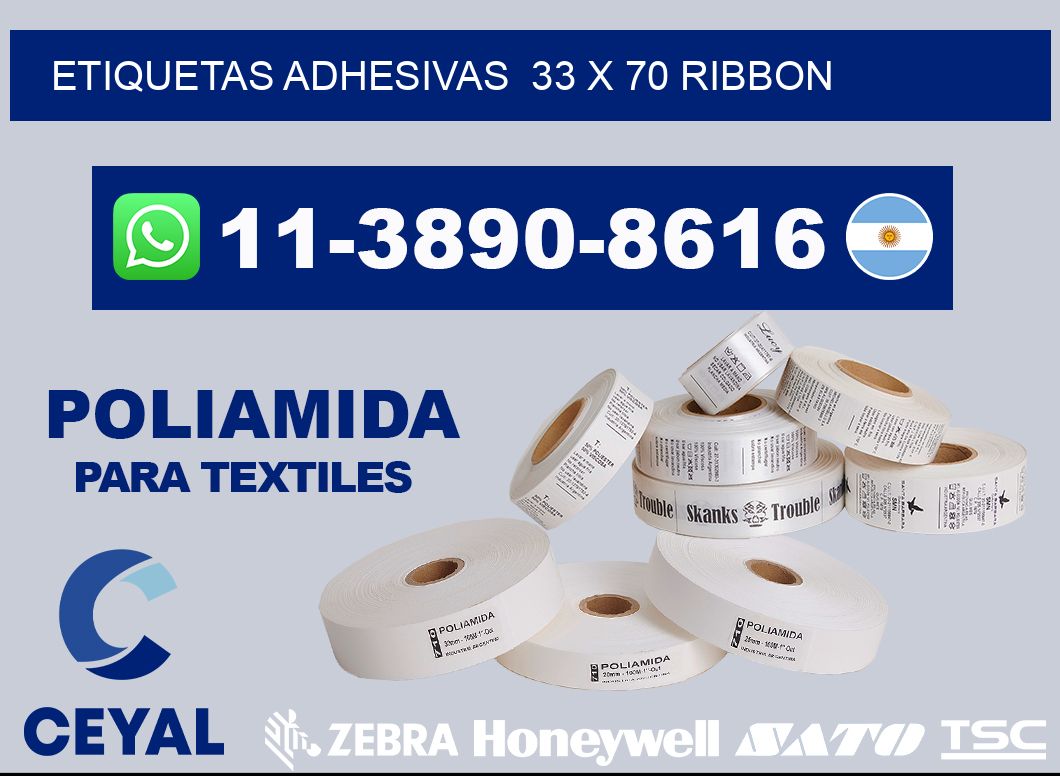 Etiquetas adhesivas  33 x 70 ribbon