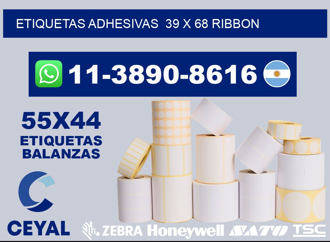 Etiquetas adhesivas 39 x 68 ribbon