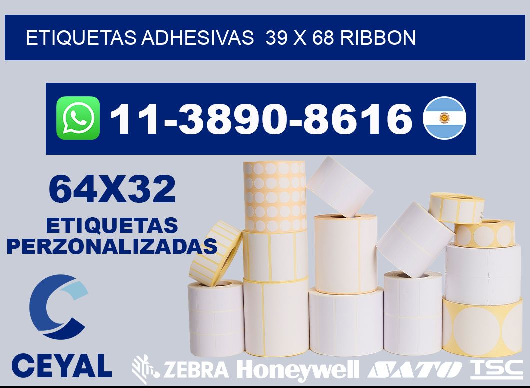 Etiquetas adhesivas 39 x 68 ribbon