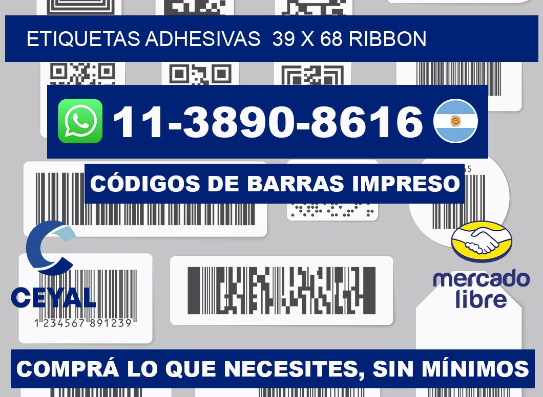 Etiquetas adhesivas 39 x 68 ribbon