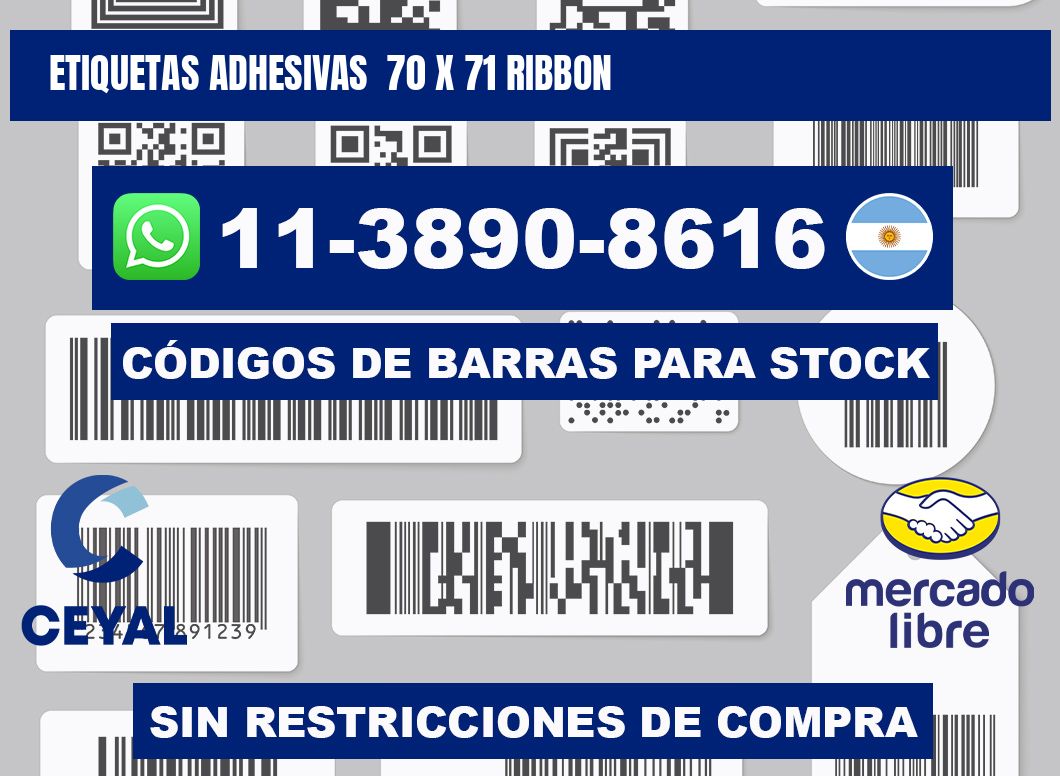 Etiquetas adhesivas 70 x 71 ribbon
