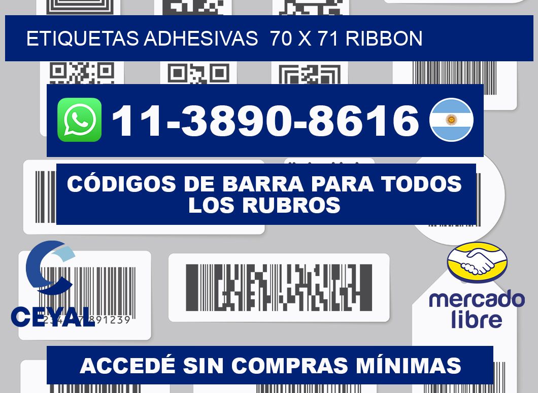 Etiquetas adhesivas 70 x 71 ribbon