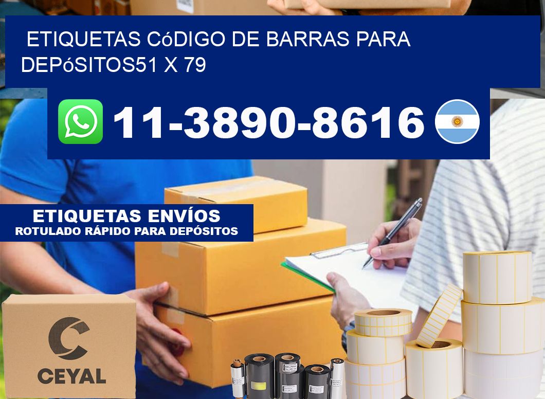 Etiquetas código de barras para depósitos51 x 79