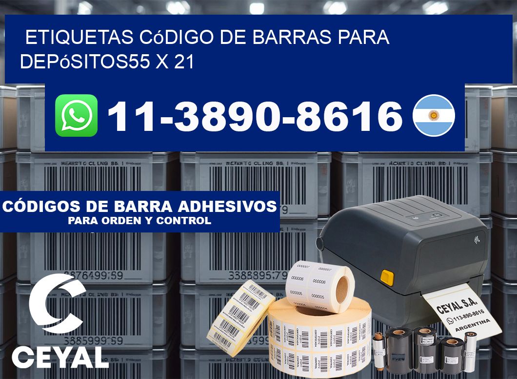 Etiquetas código de barras para depósitos55 x 21