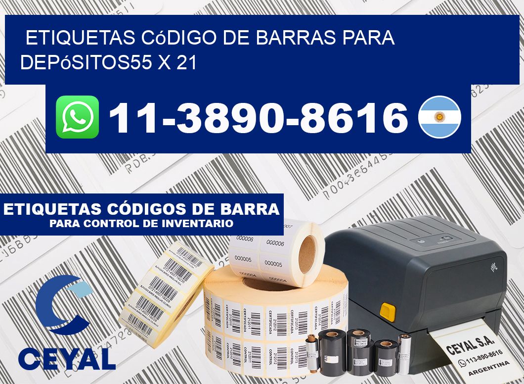 Etiquetas código de barras para depósitos55 x 21