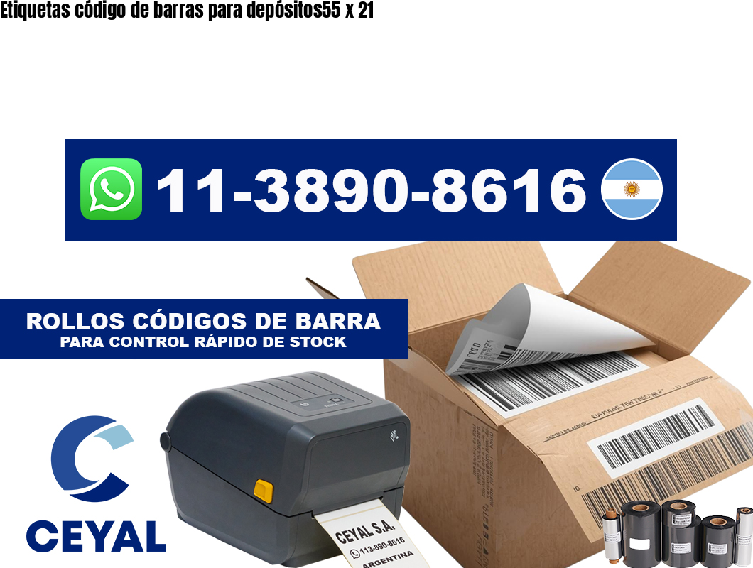 Etiquetas código de barras para depósitos55 x 21