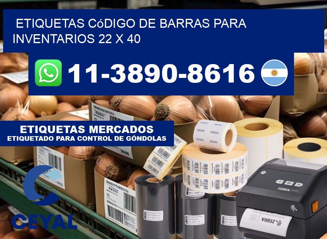 Etiquetas código de barras para inventarios 22 x 40