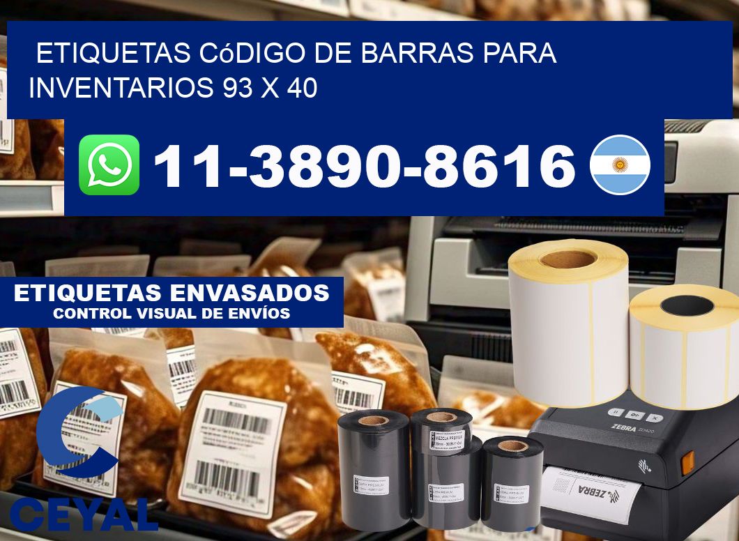 Etiquetas código de barras para inventarios 93 x 40