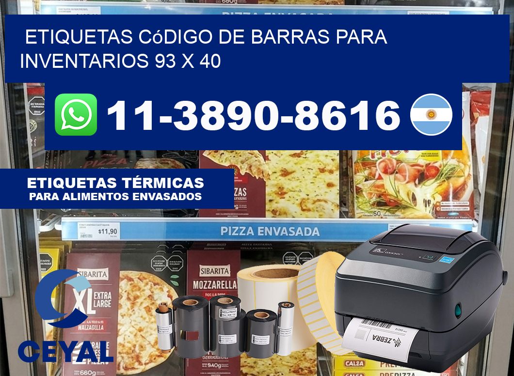 Etiquetas código de barras para inventarios 93 x 40