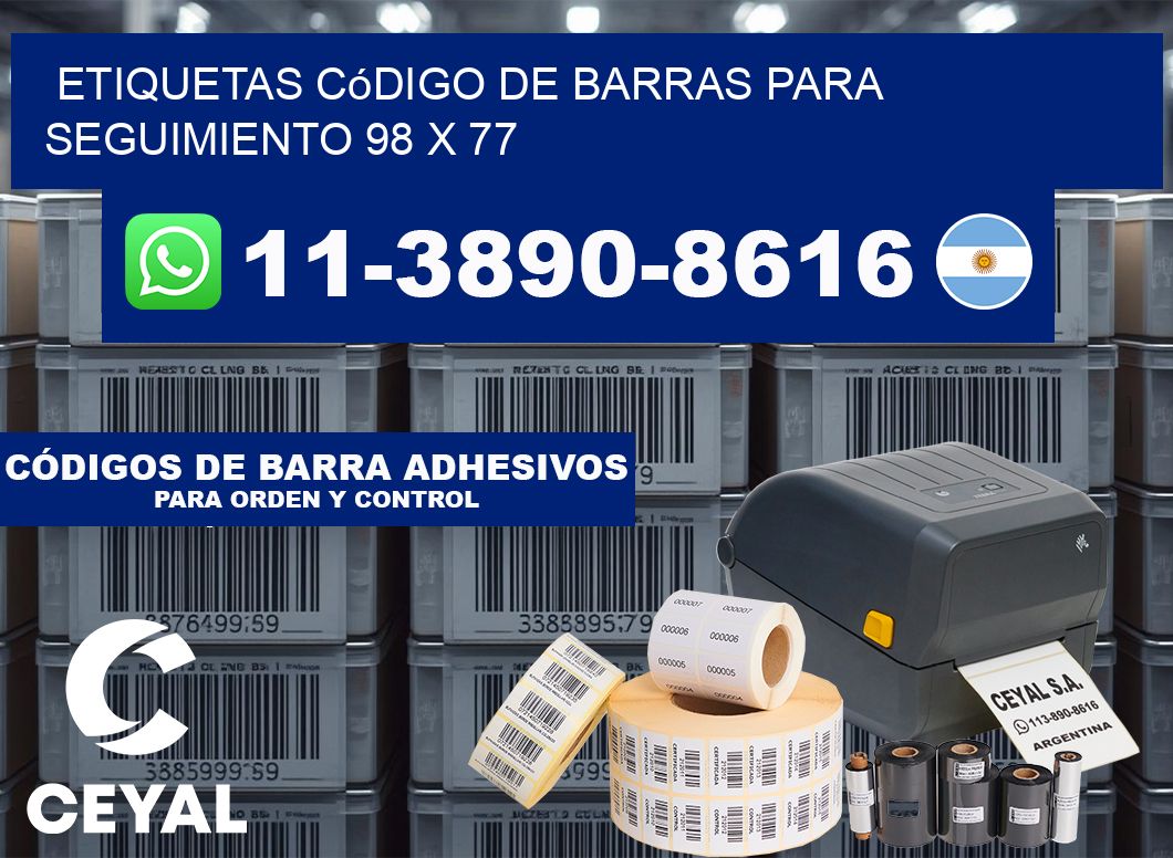 Etiquetas código de barras para seguimiento 98 x 77